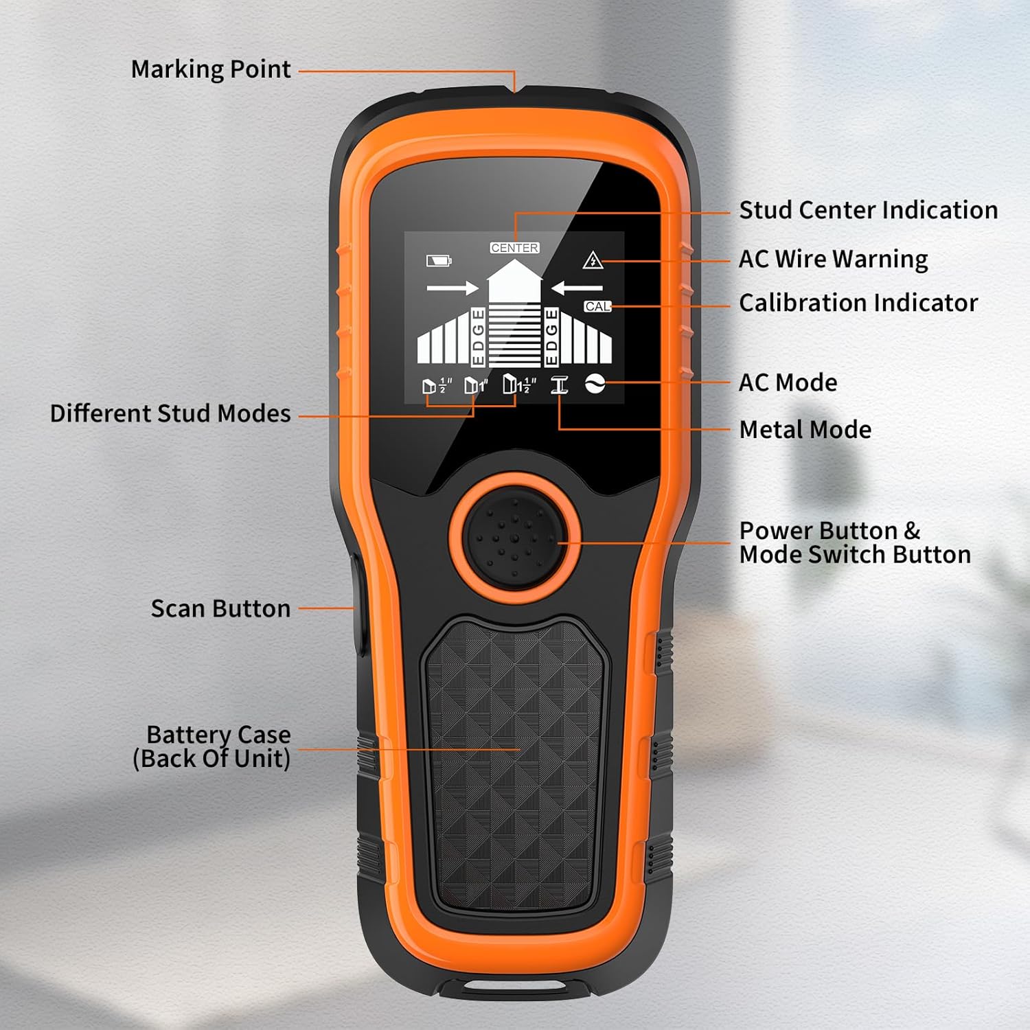 Slim Portable Lightweight Stud Finder Design