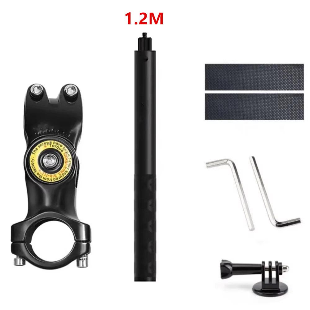 Adjustable Motorcycle and Bicycle Selfie Stick Handlebar Mount, Metal Camera Bracket with 1/4 Inch Screw, Compatible with Gopro and Insta360