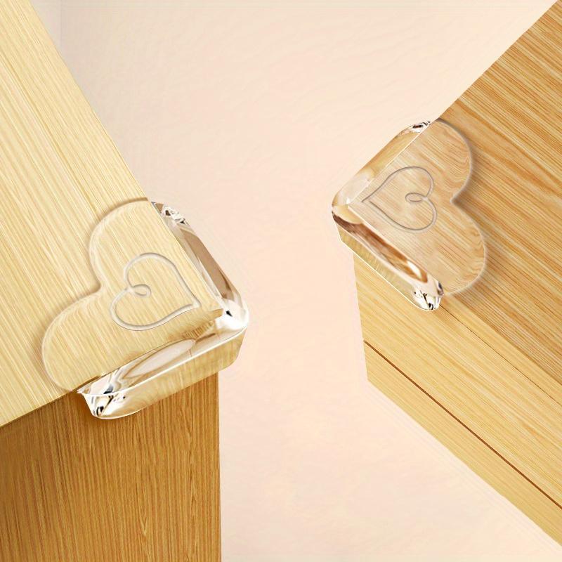 4pcs Heart-Shaped Table Corner Protectors Suitable for for Home & Office Furniture - Heavy-Duty PVC Sharp, Safety Caps for Chair/Desk/Table Corners, -Free Transparent