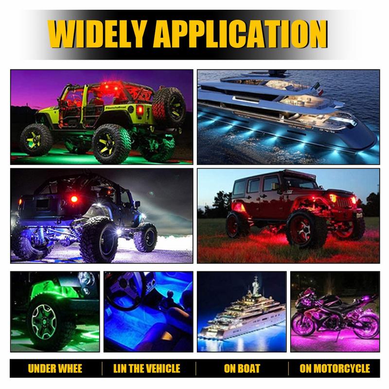 Multicolor RGB Rock Lights, 20 Pods Multicolor RGB LED Rock Lights Kit Offroad Truck Underbody Neon , Bluetooth APP/Remote Control, Flashing Music Mode Wheel Well Light, For Pickup Truck ATV UTV RZR SUV