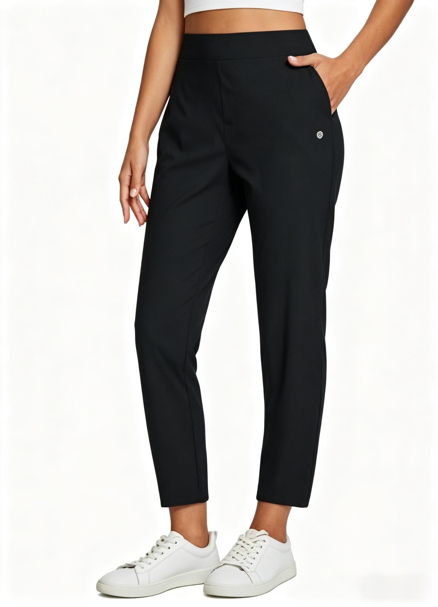 High Waist Slim Ankle Pants for Women, Quick Dry Stretch Work Pants with Zipper Pockets, Ideal for Golf, Travel & Business Casual High Waist Slim Ankle Pants for Women, Quick Dry Stretch Work Pants with Zipper Pockets, Ideal for Golf, Travel & Business Casual