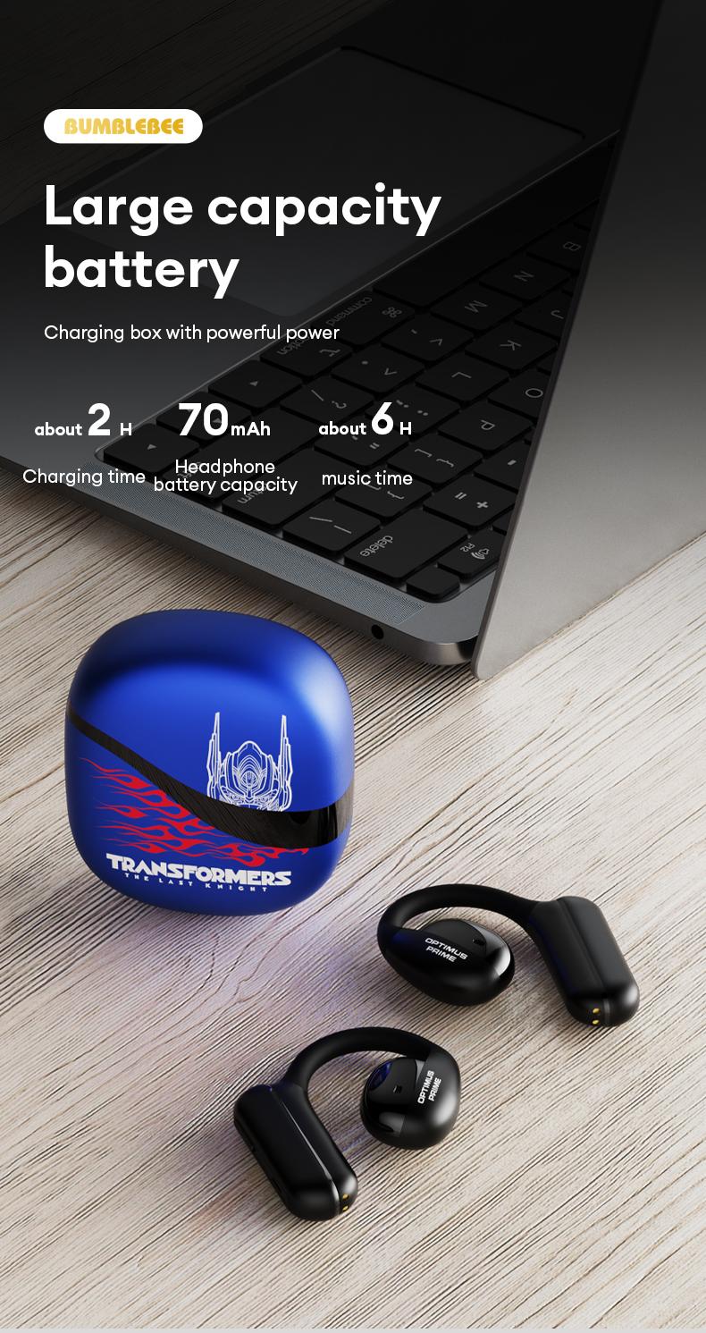 Transformers T21 Ear-Mounted Bluetooth Headset Bluetooth 5.4 360°Stereo Sounds Effects Large Capacity Battery