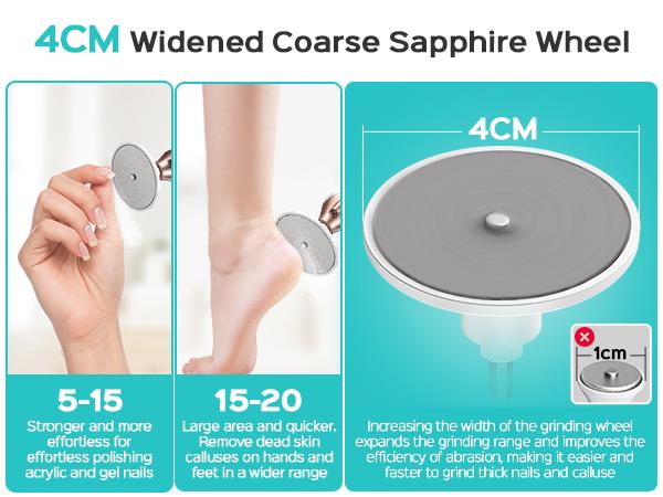 COSLUS Electric Callus Remover: 5-in-1 Multifunctional, Upgraded Sapphire Grinding Wheel, Portable Foot Care Tool, Waterproof Foot Grinder, Rechargeable Foot Care Kit.Effectively Removes Dead Skin,Hard Skin,Dry Calluses,Thick Nails,Stubborn Foot Corns,Diy
