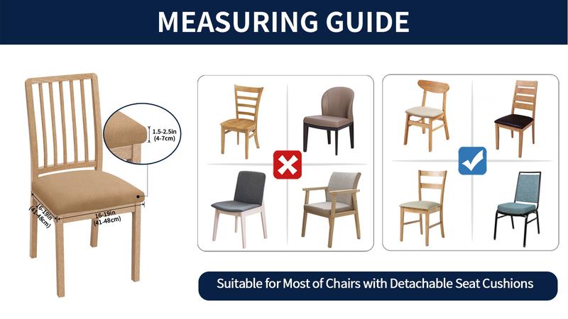 Easy-Going Waterproof Detachable Seat Covers 4/6 Counts, Christmas Fleece Durable Thickened Washable Chair Seat Protector Suitable for Dining Room, Office, Home