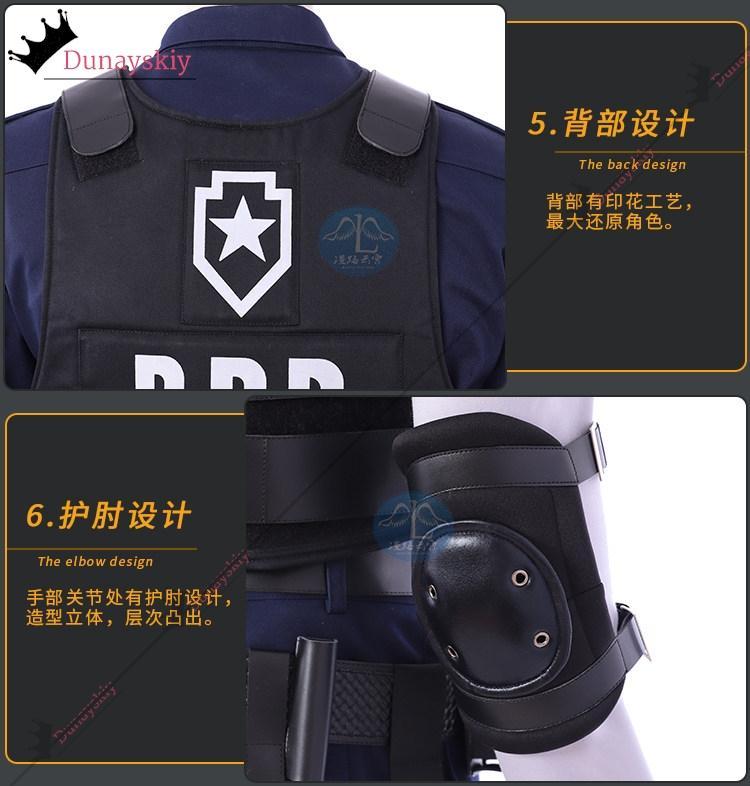 aBc01Cosplay RE2 Leon Costume Games Halloween Costumes Leon Scott Kennedy Costume Vest Coat Tops Pant Adults Disguise Outfit
