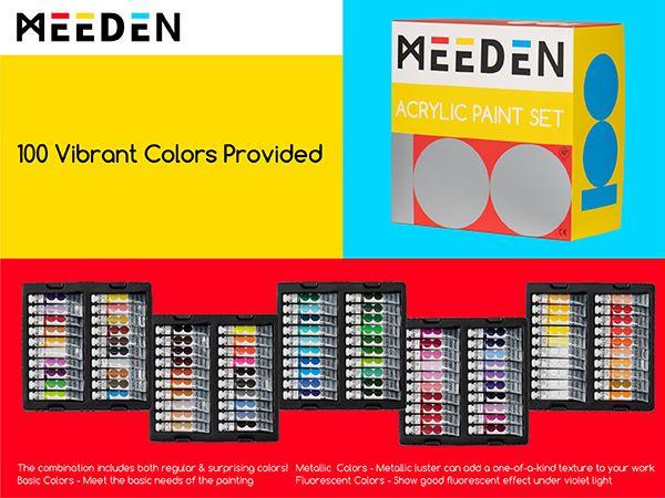 MEEDEN Heavy Body Acrylic Paint Sets, 100 Colors Acrylic Paint Tubes, Non-toxic 0.41 fl Oz /12ml Acrylic Paints for Adults, Beginners Art Painting Art Materials MEEDEN Heavy Body Acrylic Paint Sets, 100 Colors Acrylic Paint Tubes, Non-toxic 0.41 fl Oz /12ml Acrylic Paints for Adults, Beginners Art Painting Art Materials