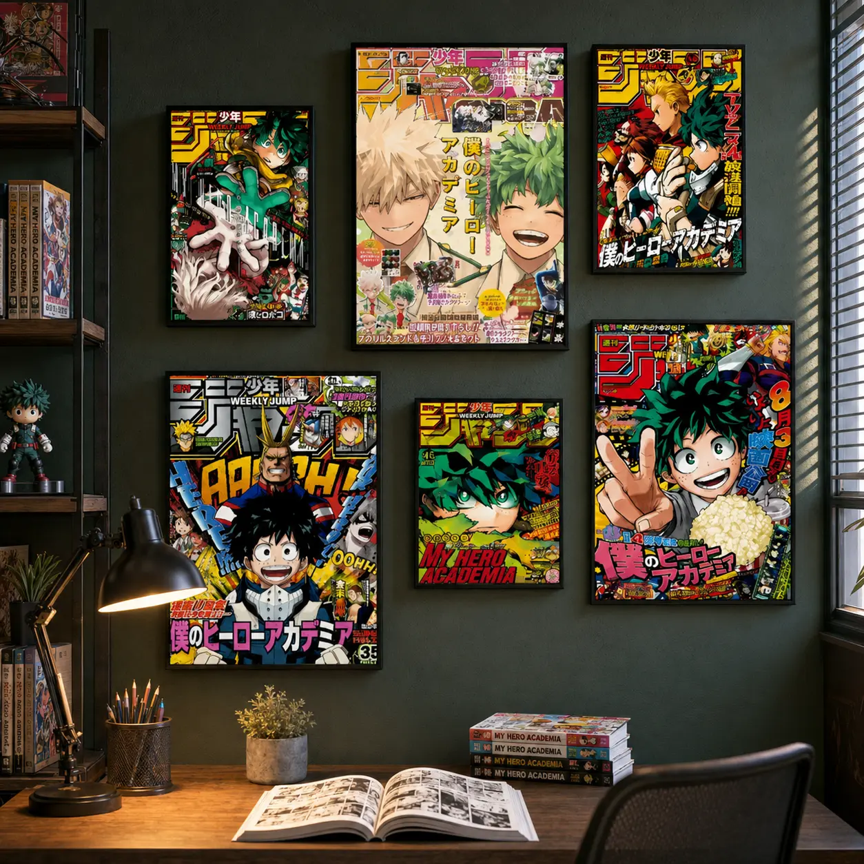 My Hero Academia Deku Canvas Wall Art, Izuku Midoriya Japanese Anime Hero Poster, Shonen Manga Action Graphic Print, Modern Otaku Aesthetic Decor for Bedroom, Dorm, Gaming Room, Living Room or Apartment, Inspirational Statement Piece, Gift for Anime Fans