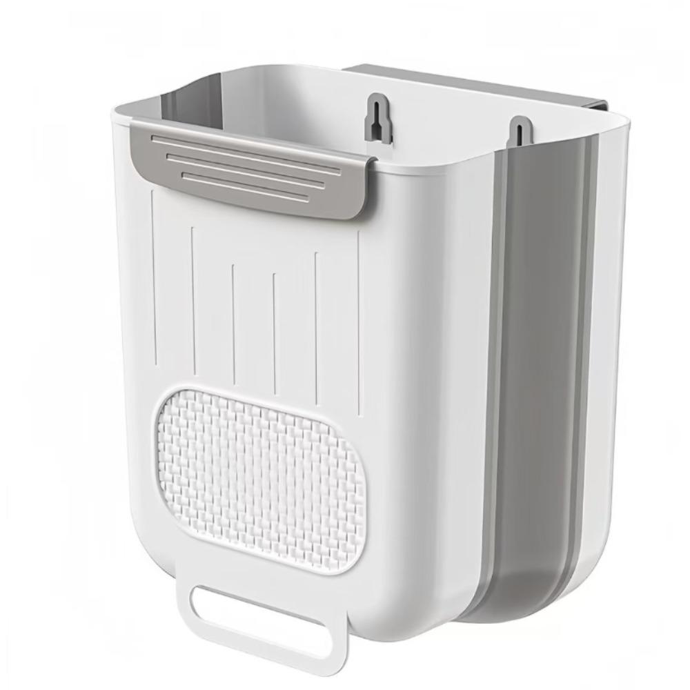 Wall-mounted foldable trash bin for the kitchen, a storage bin for home cabinet doors, suitable for multiple scenarios such as desks, washbasins, bathrooms, and dormitories, making it convenient to throw in and take out garbage.