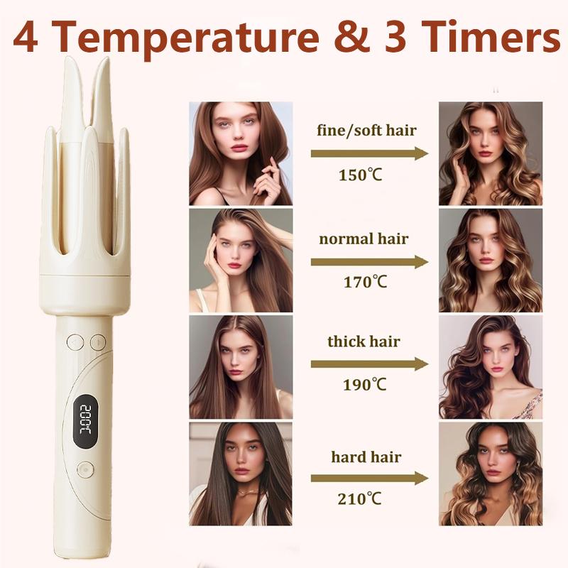 Fully automatic curling iron, lazy curling tool with LED Display, 140°F-200°F for all hair types, electric rotary curler, large curls, gentle on hair, 32mm comfortable curler Fully automatic curling iron, lazy curling tool with LED Display, 140°F-200°F for all hair types, electric rotary curler, large curls, gentle on hair, 32mm comfortable curler