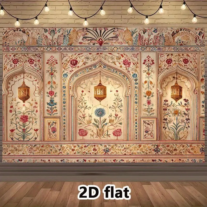Bohemian Floral Lantern Luxury Decorative Backdrop for Photography Studio, Vintage Floral Pattern Background Cloth, Moroccan Theme Tapestry for Elegant Photo Shoots, Perfect Event Decoration