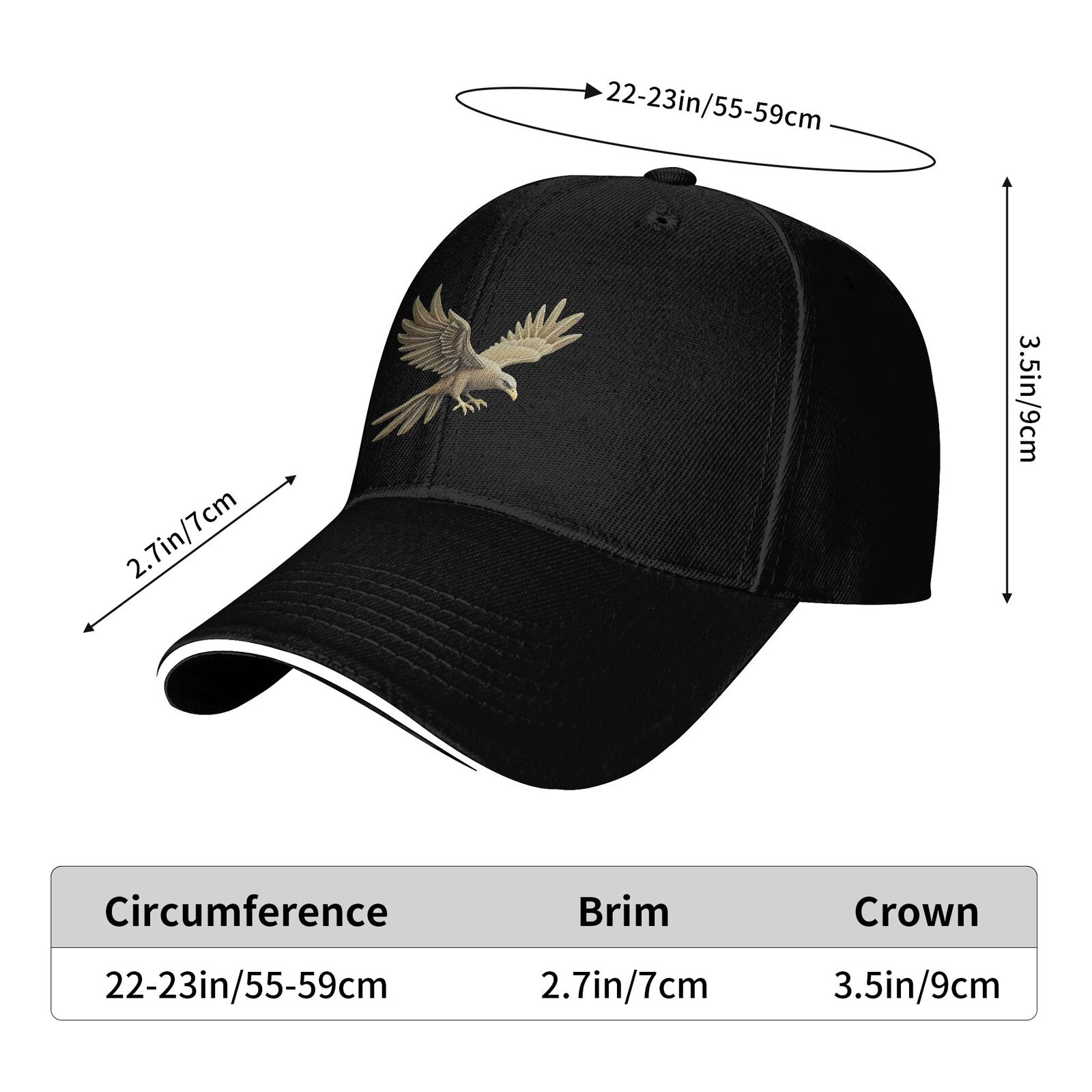 Vintage Eagle Pattern Baseball Cap Unisex Summer Sun Hat Trucker Dad Cap Gift for Running Outdoor Sun Protection funny streetwear quick-dry golf Snapback Fitted