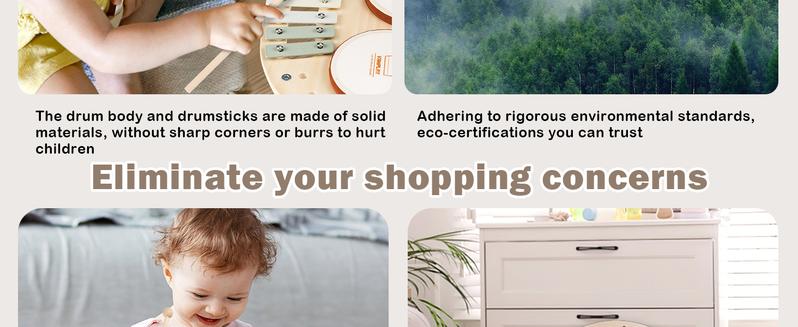 Joyreal Drum Set with Xylophone for Kids - 4 in 1 Musical Instruments Set for Toddlers, Wooden Montessori Toys, Christmas Birthday Gifts Ideas