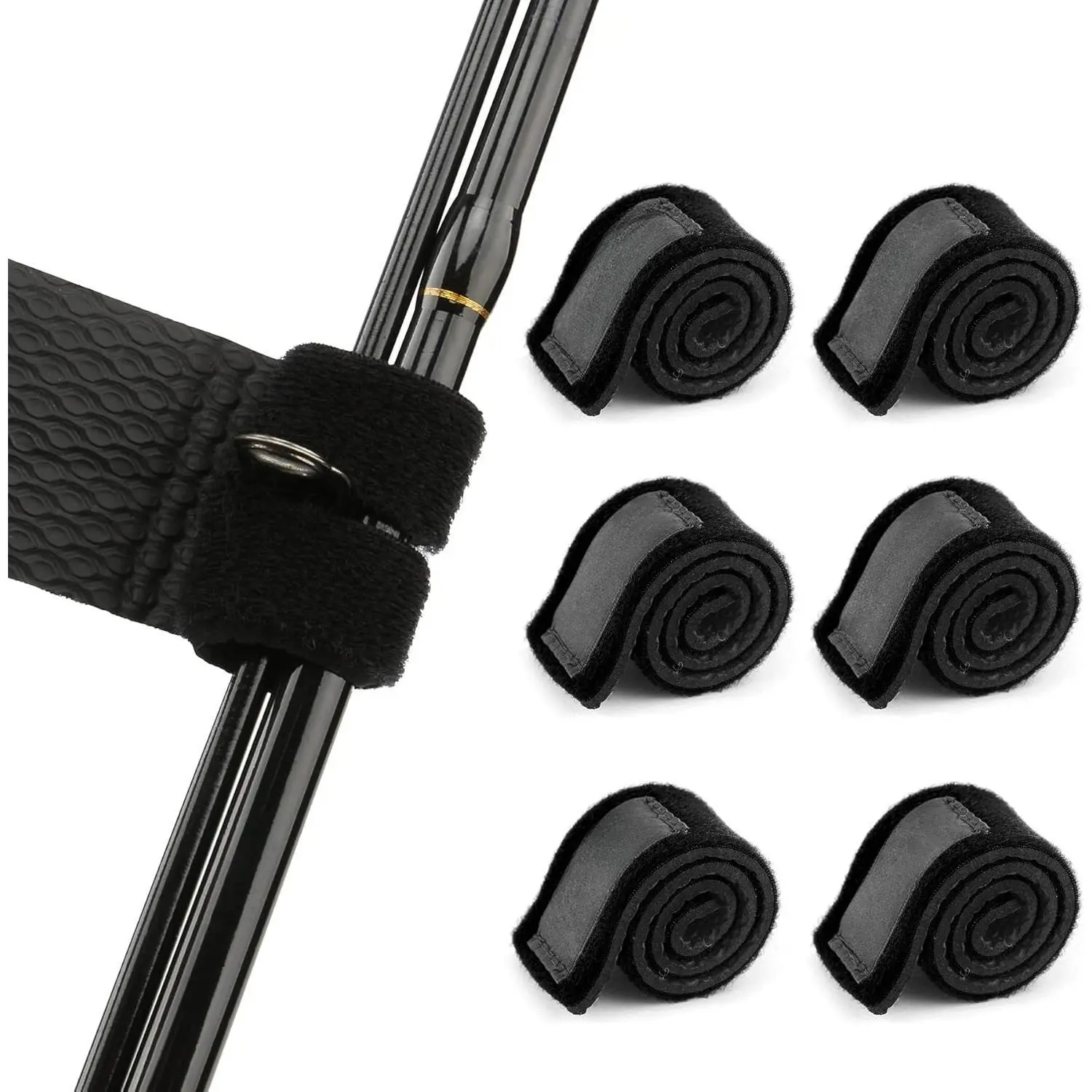 RS3 Fishing Rod Wrap Pole Straps,Hook & Loop Fishing Rod Belts, Fishing Rod Ties for Casting Rods, Spinning Rods and Fly Rods
