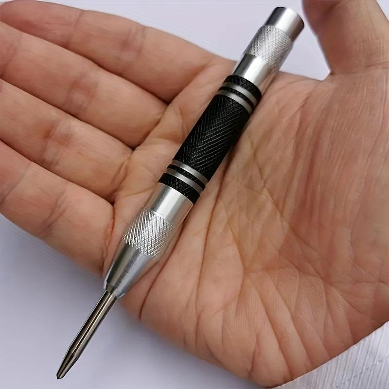 Automatic Center Punch with 1 Replacement Tip, 1 Count Adjustable Center Hole Punch Marker, Spring Loaded Drill Center Hole Punch, Adjustable Mechanism, Specialty Hand Tools