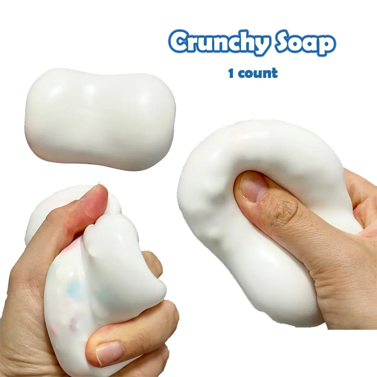Sensory Crunchy Ball – Squishy Soap Fidget, Squeeze Fidget Ball with ASMR Sound, Stress Relief Toy for Adults