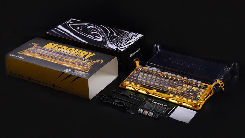 GravaStar Mercury K1 Pro Battle-Worn Yellow Wireless Mechanical Gaming Keyboard, Aluminum Alloy 75% Layout, Hot-Swappable RGB Custom Keyboard with Linear Switches – Handcrafted Battle-Worn Yellow Edition