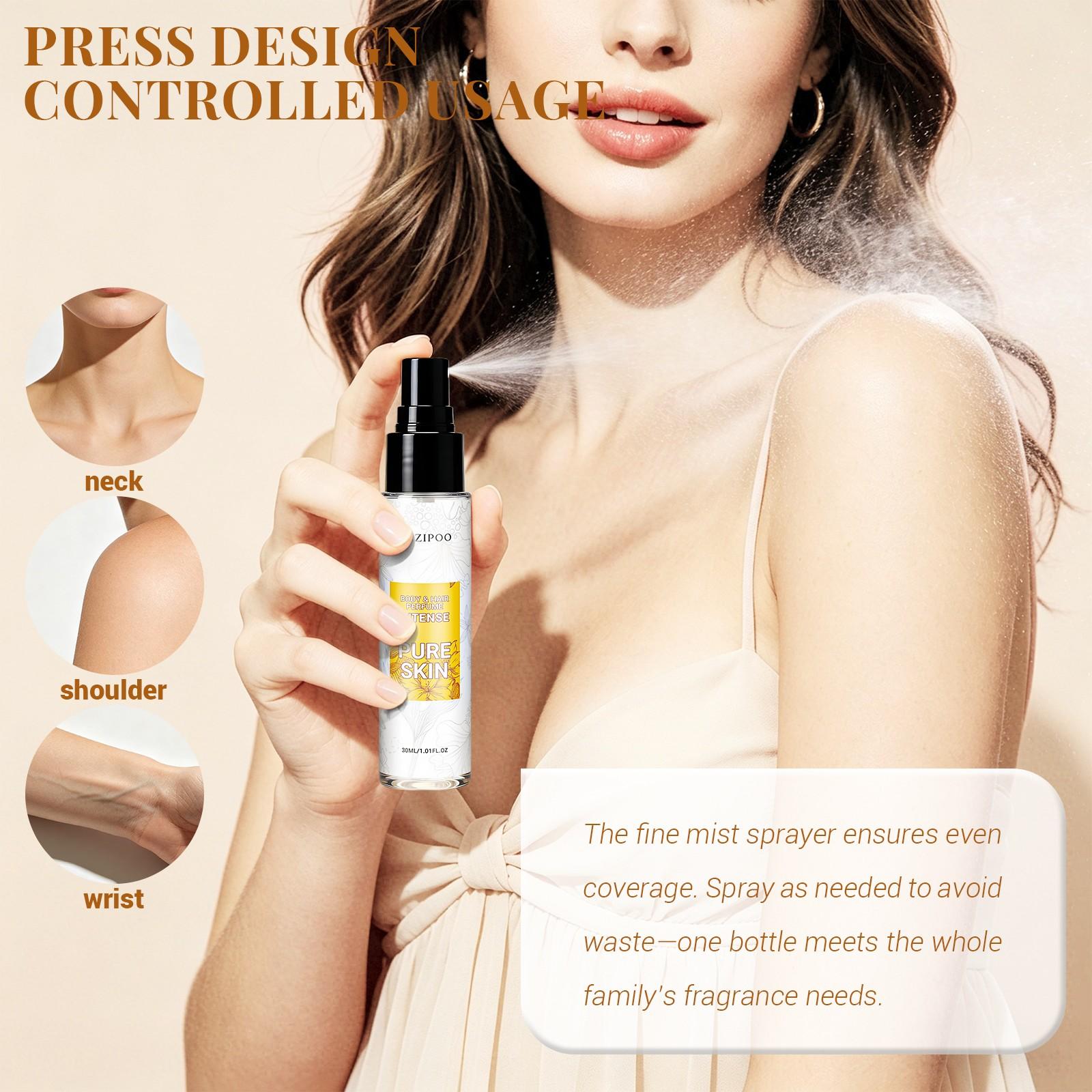 Gazipoo Pure Skin Perfume, Oriental Scent with Saffron and Cedar, 30ML Portable Spray, Elegant Fragrance for Hair and Neck