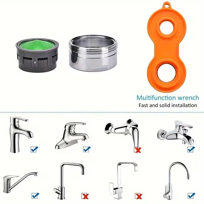 10pcs Water-Saving Faucet Aerators, M24 24mm, Replaceable Filters, Splash-Free & Noise-Reducing, Ideal for Bathroom Taps