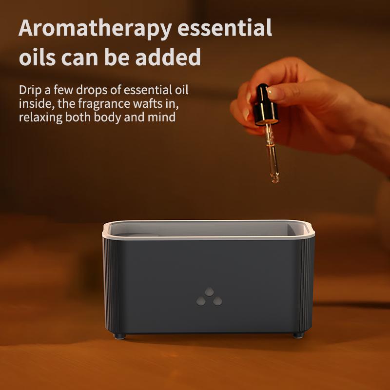 Flame Humidifier Essential Oil Diffuser, Himalayan Salt Lamp with Color Changing Light, Mist Mode, Large Capacity, Humidifier Scent, Perfect Gift