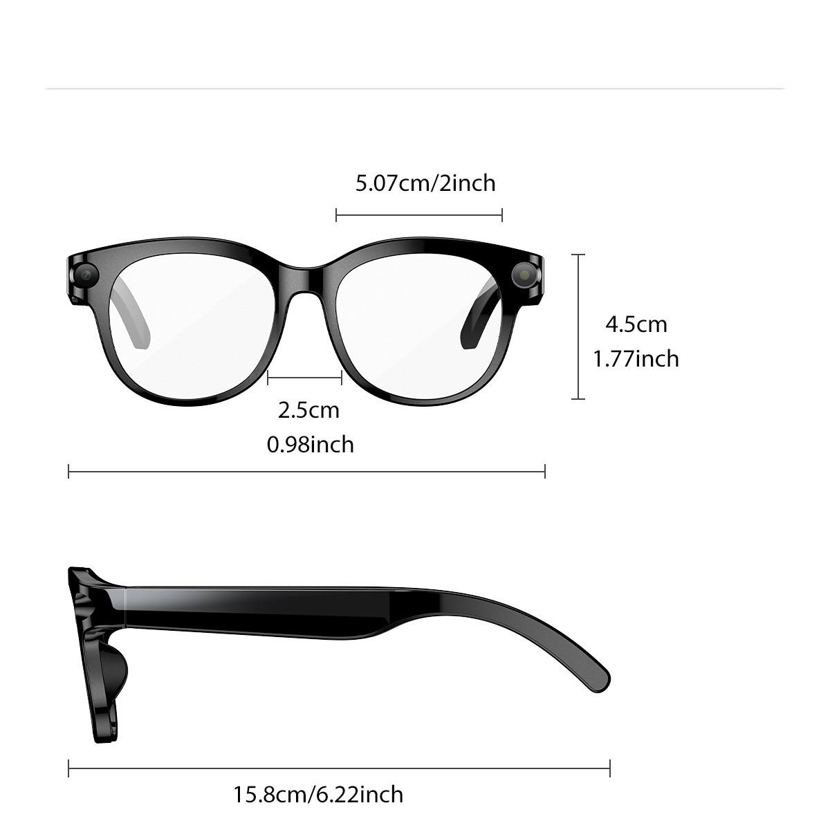 SENBONO Multifunctional Smart Glasses with Ai Assistant, HD Recording, Bluetooth-compatible Music Calling, Dual Mic Noise Reduction, LED Flashlight, 8mp Camera