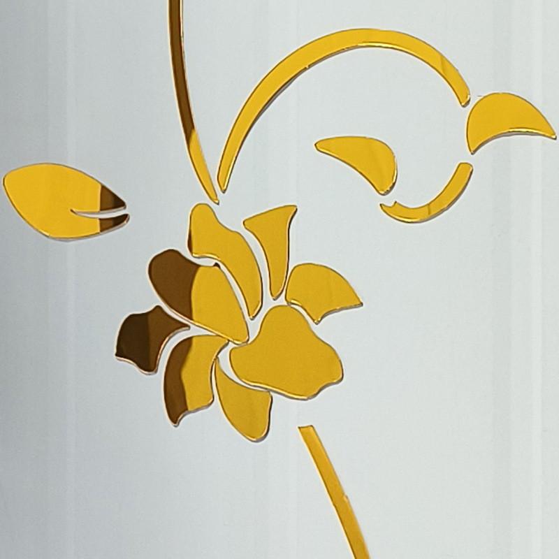 Acrylic Mirror Surface DIY Floral Vine Wall Sticker, 3D Rose Self-Adhesive Removable Decor for Living Room Bedroom