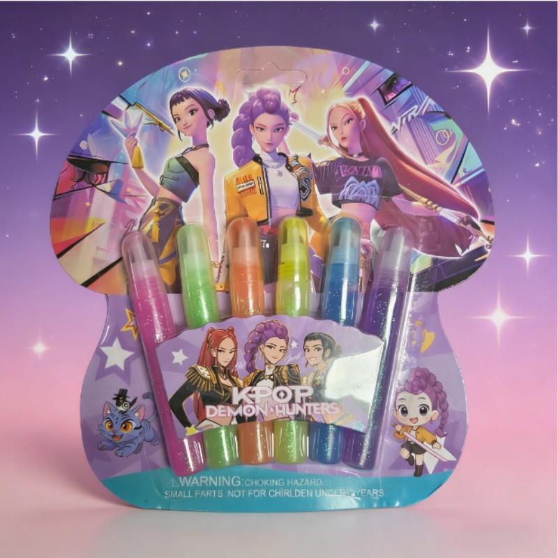 Six Color Gold Glitter Gel Silver Flash Glue Paper Craft DIY Handmade Pearl Gold Powder Pen Accessories, Creative Art Supplies