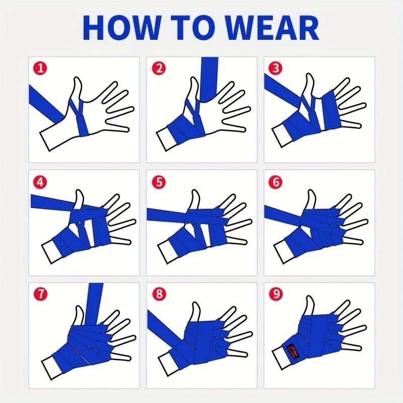 1 Pair 5m Boxing Training Hand Wraps, / Sport Wrist Guards, Breathable Sweat Absorbing, Unisex, Muay Thai Fitness, Non-Slip Support Design