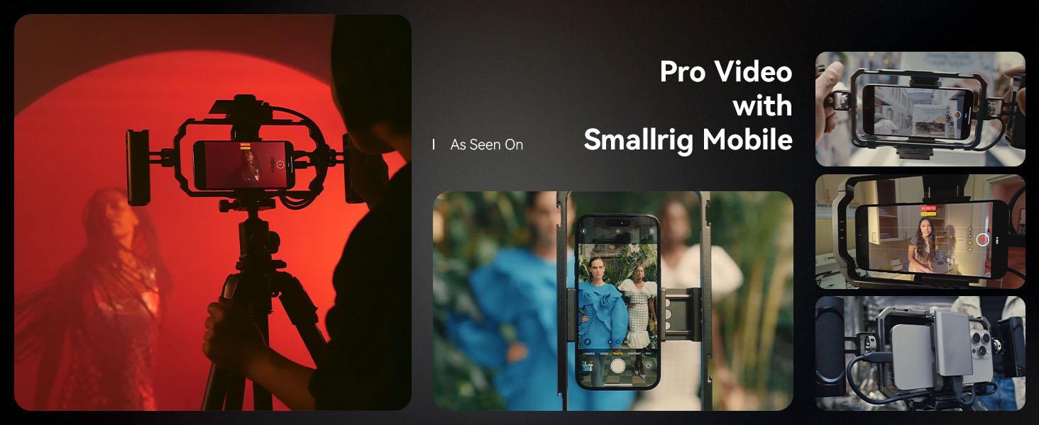 SmallRig Universal Phone Cage, Smartphone Video Rig Kit with Handles, Handheld Filmmaking Vlogging Case Stabilizer for Videomaker, for iPhone for Samsung for Pixel and Other Android Phones for iphone 17 Pro/MAX Selfie Cellphone 4121