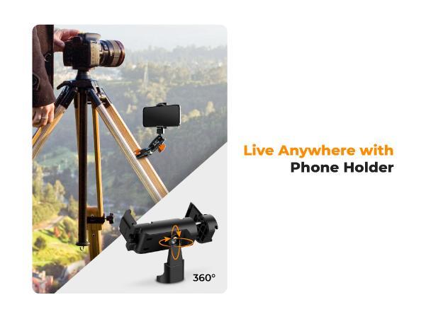[K&F CONCEPT]Camera Clamp Mount, Super Clamp Mount Magic Arm with Two 360° Ball Heads, 1/4" Screw Threads for ARRI Compatible with DSLR, Action Camera, Tripod, Phone for Gopro/Insta360