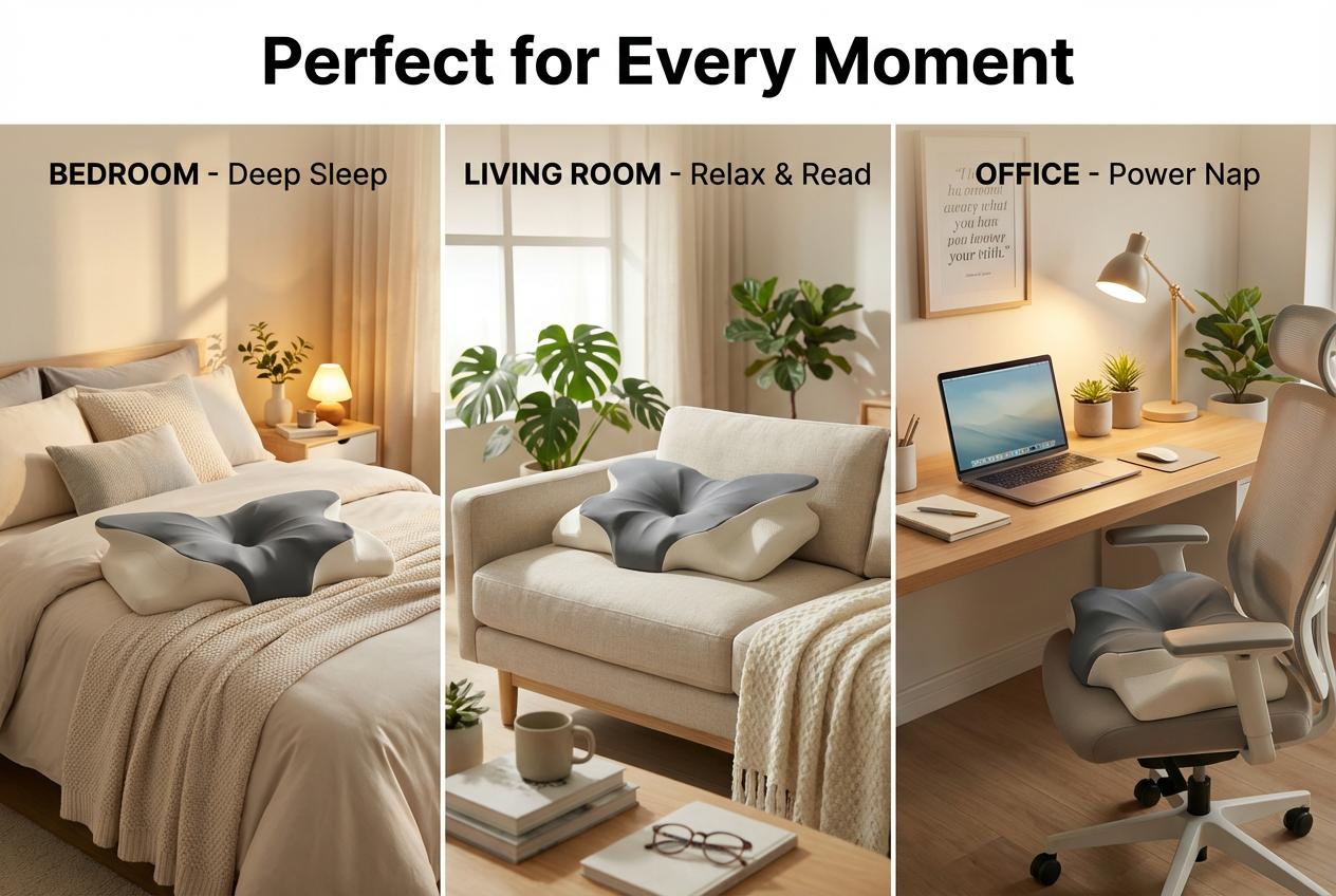 Cervical Pillow for Cozy Sleep, Odorless Ergonomic Contour Memory Foam, Orthopedic Bed Pillow for Side, Back, and Stomach Sleepers