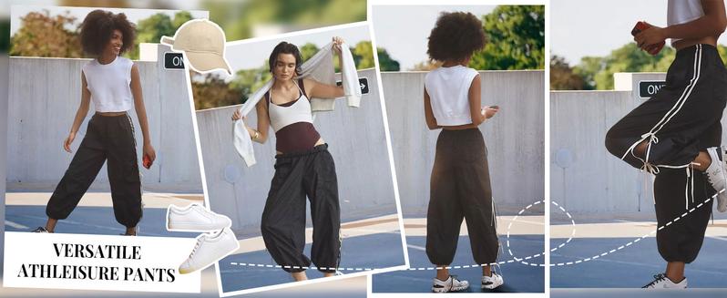 Yeokou Women Pants Elastic High Waist Full Twist Hiking Cargo Pants Basic Trousers Bottom  Womenswear