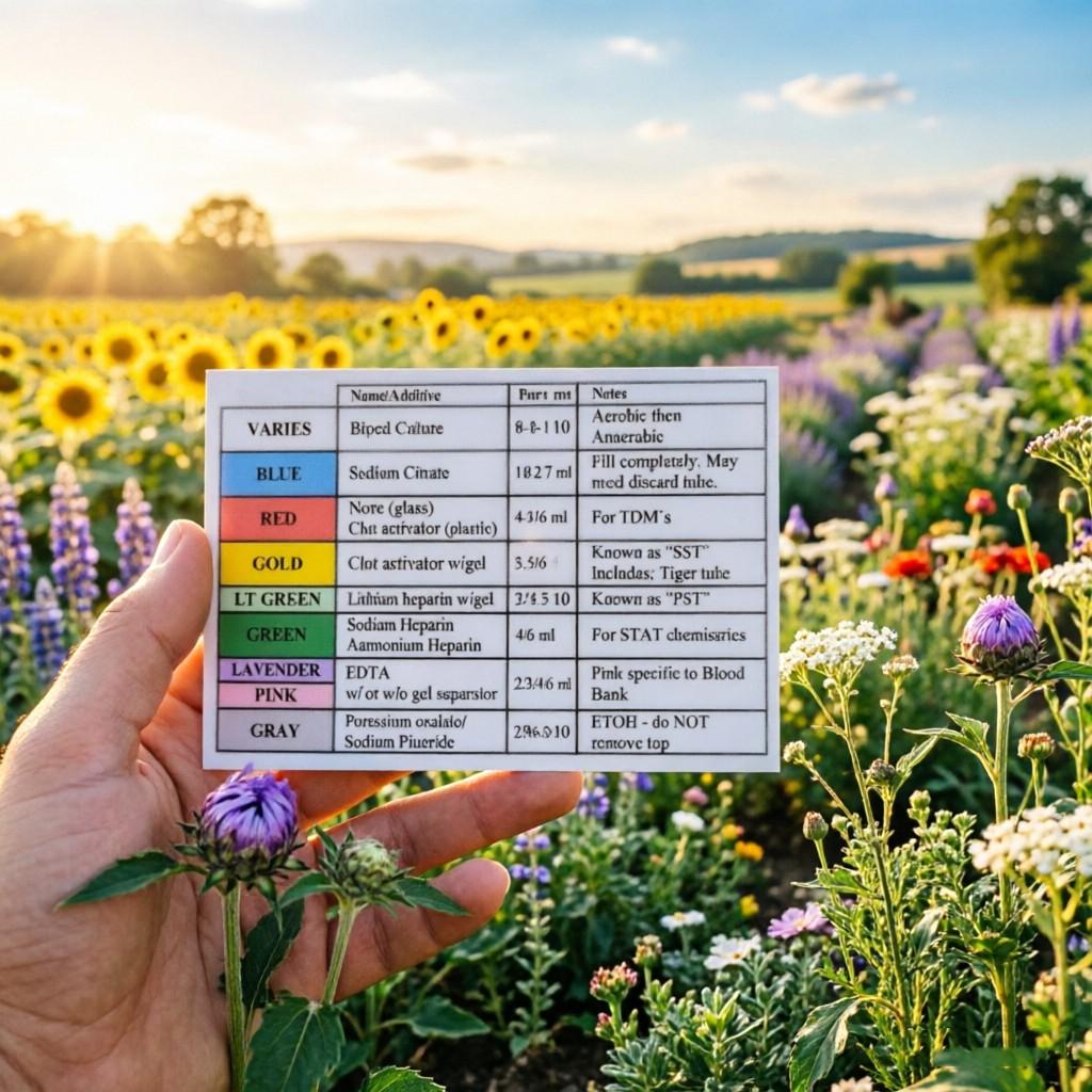 10 Sheets Venous Blood Tube Color Code Quick Reference Cards, Sampling Order & Additive Guide, Medical Care Learning Tool, Nurse/med Student/lab Tech