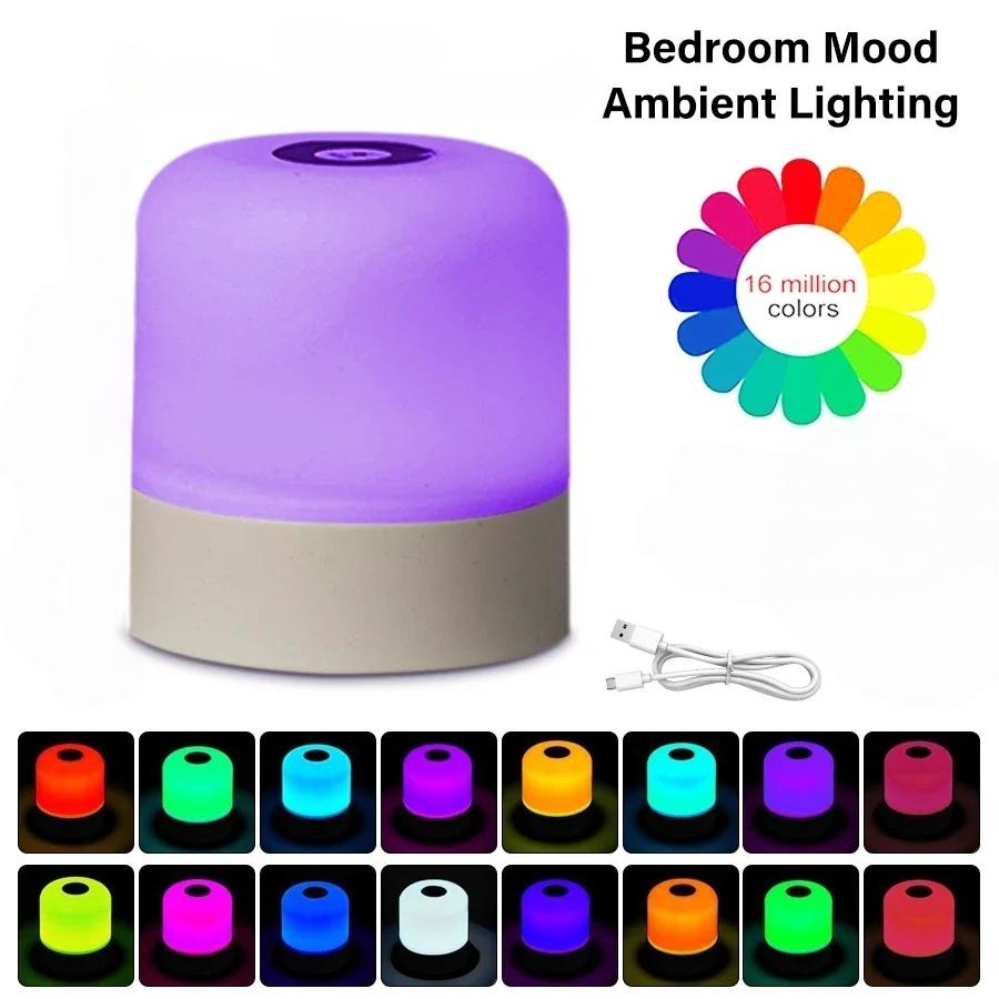 USB Rechargeable LED Night Light, 1 Count Portable Touch Control Night Light, Decorative Light for Home Bedroom Living Room, Nightlight For Bedroom