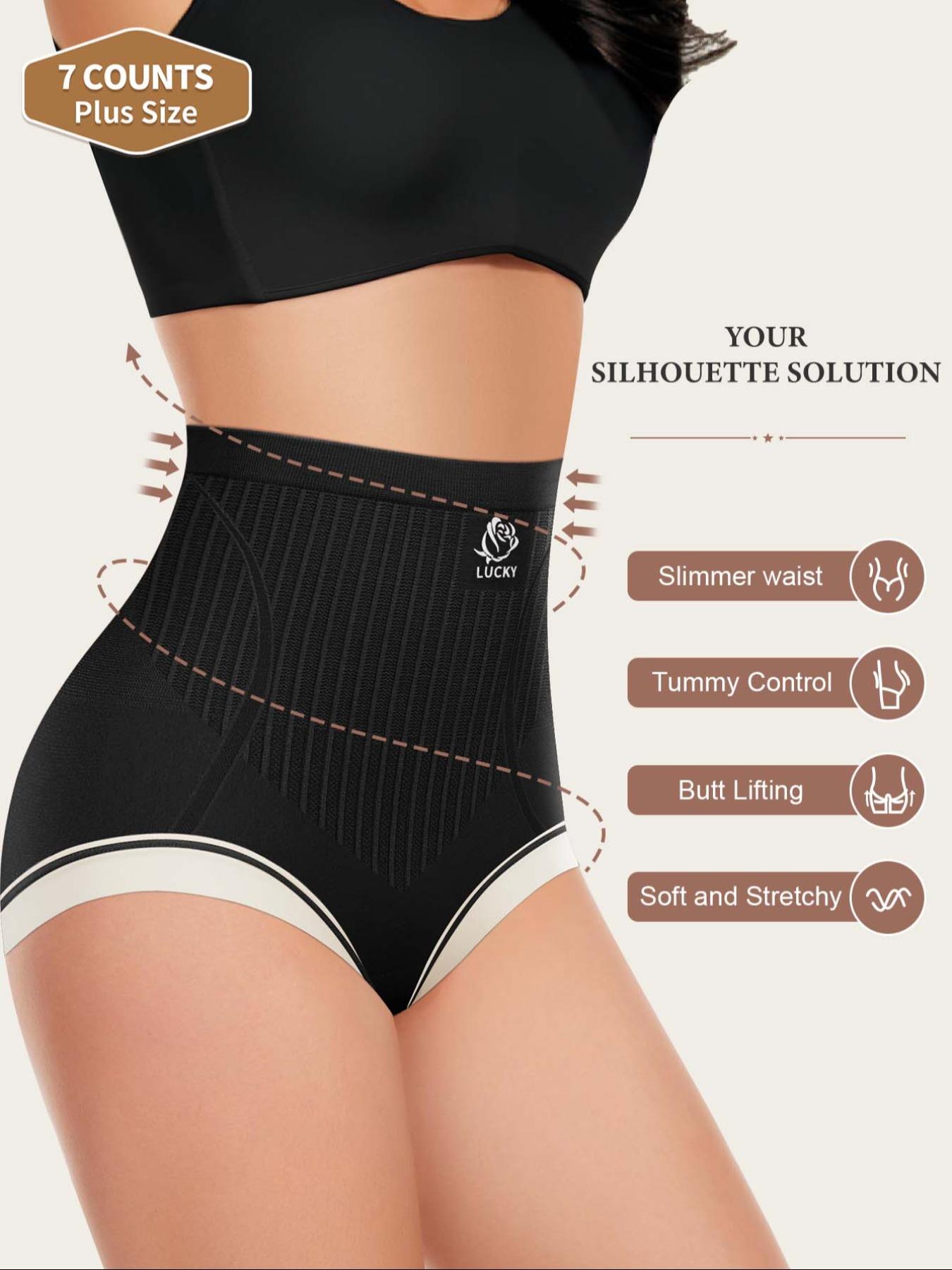 【Plus Size】 Contrast Binding High Waist Panty, Soft Comfy Breathable Knicker for Daily Wear, Women's Underwear for All Seasons, High Waisted Briefs