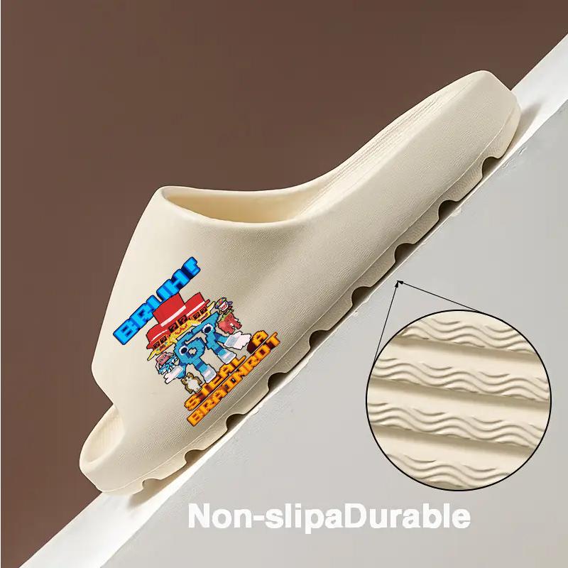 Crazy Pixel Monster Slippers - Funny "Steal A Brainrot" Design, Comfy Non-Slip Slides