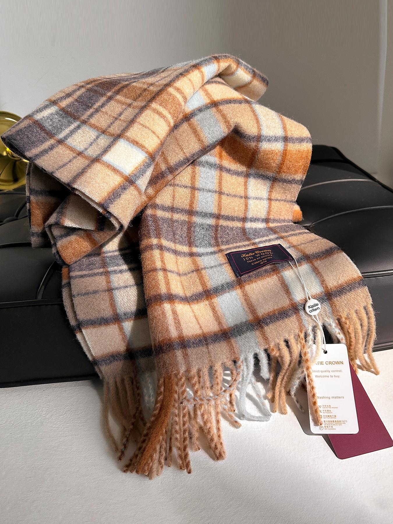 Women's Plaid Scarf for Fall & Winter, Casual Fitted Design, Warm Fashion Accessory for Daily Wear, Stylish Ladies' Wrap