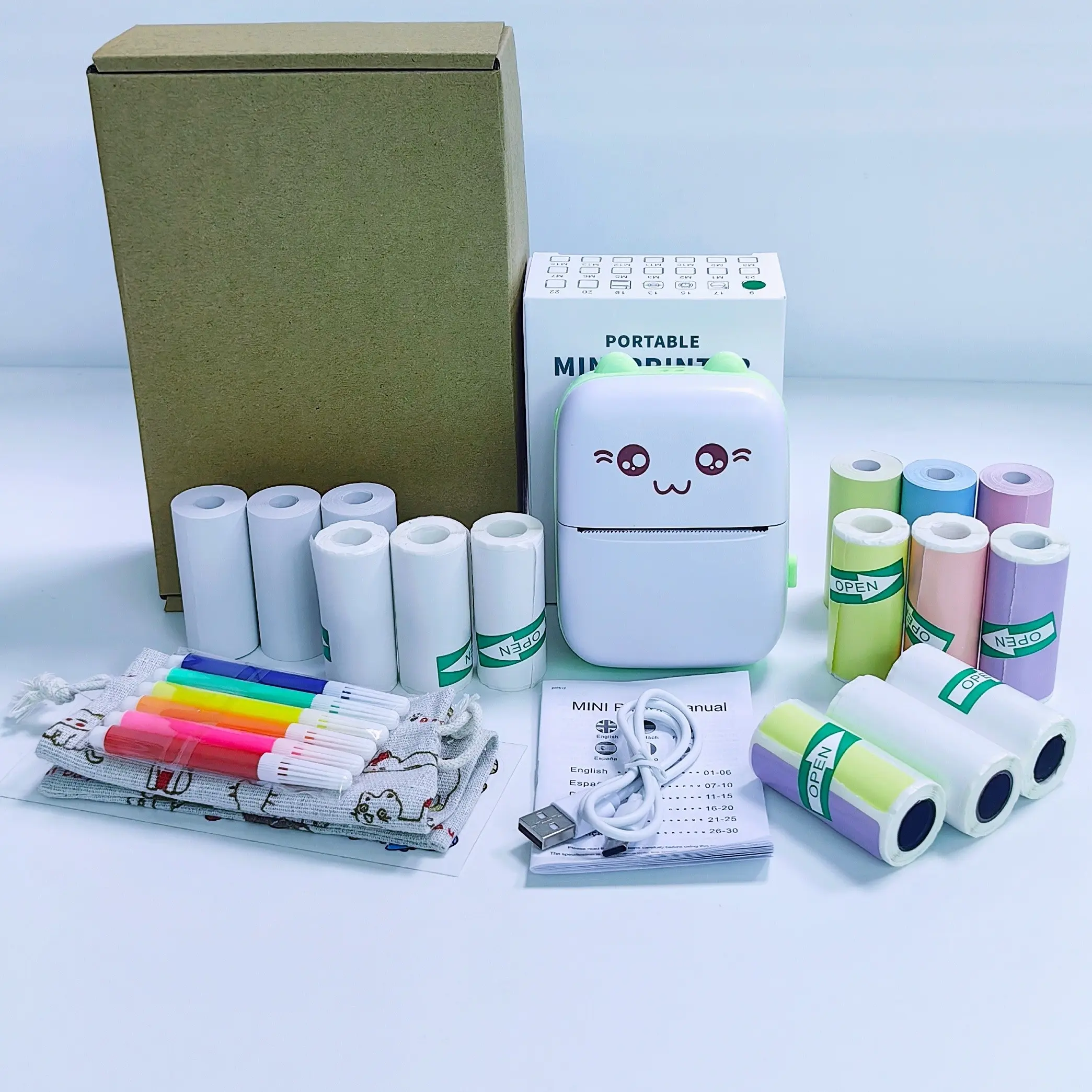 C9 Multi-Functional Mini Portable Thermal Wireless Pocket Printer, Includes 3 Rolls of Paper, Prints Photos, Labels, Text, To-Do Lists