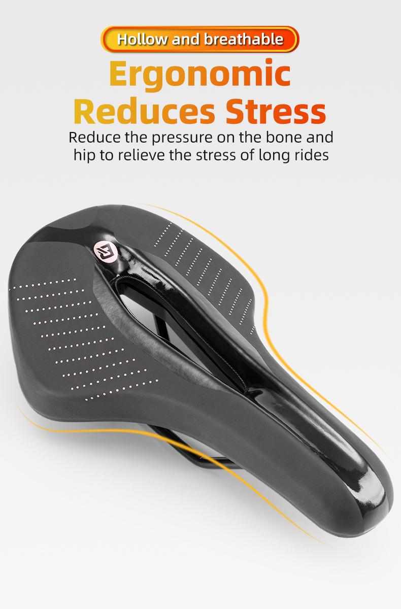 ROCKBROS Bike Saddle Ultralight Breathable Comfortable Cushion MTB Road Bicycle Seat Saddle Foldable Bicycle Saddle Racing Soft Cycling Saddle
