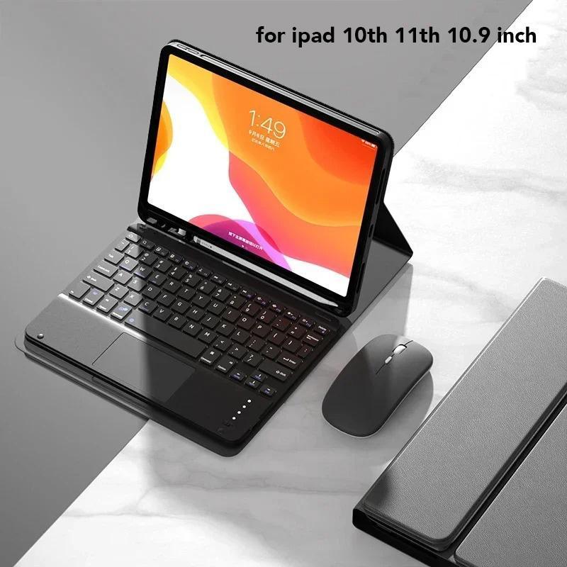 Free Mouse Touchpad Folding Wireless Keyboard for iPad 10 2022 Pro 11 Air 6 Air 5 4 Case Air 3 Pro 10.5 10.2 8th 9 Gen Magnetic Keyboard Case