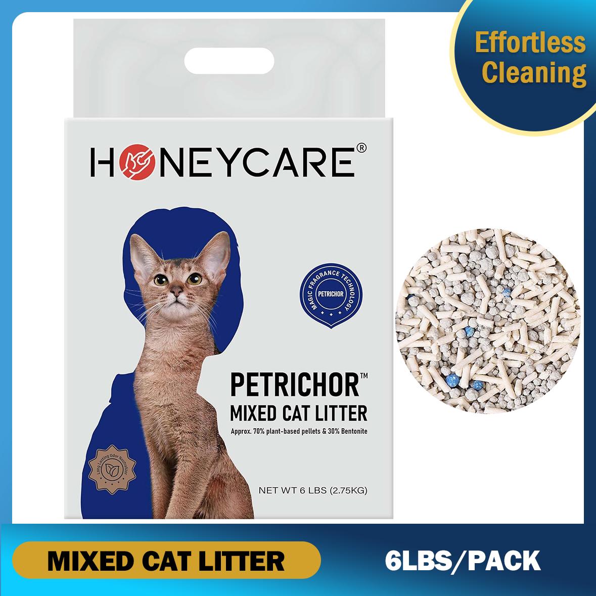 HONEYCARE : Cat Litter | Fast Clumping | Flushable Litter | Easy to Clean | Fresh Tea Scent | Natural Ingredients | Biodegradable | Low Dusting | Excellent Deodorizing | Fragrance Free
