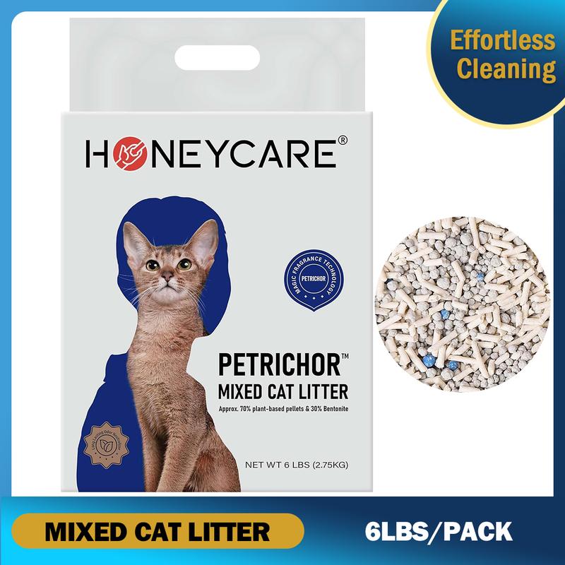 HONEYCARE : Cat Litter | Fast Clumping | Flushable Litter | Easy to Clean | Fresh Tea Scent | Natural Ingredients | Biodegradable | Low Dusting | Excellent Deodorizing | Fragrance Free