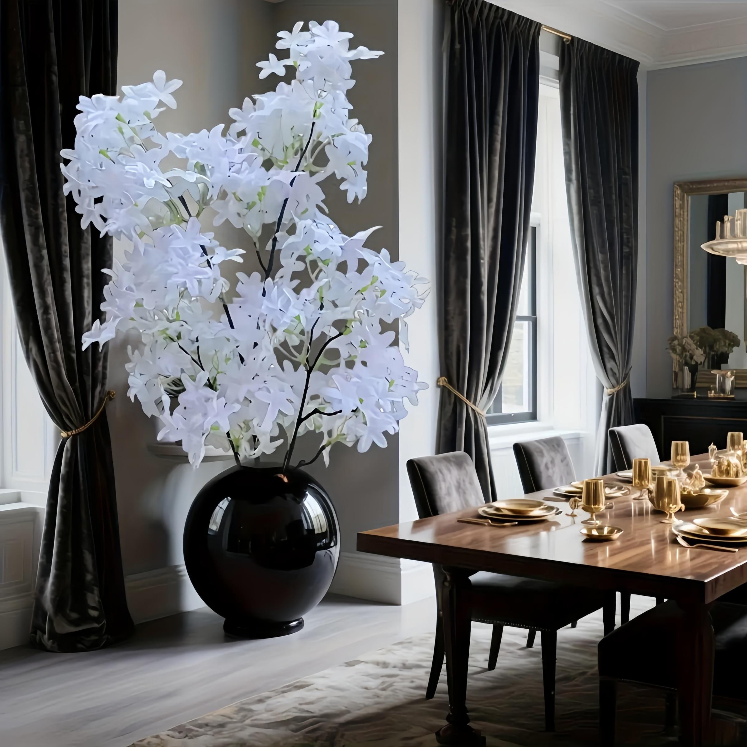 4 37.4-inch tall large artificial red maple decorations - durable plastic materials, elegant pure white flowers, UV weather-resistant design, Lifelike Artificial Flower