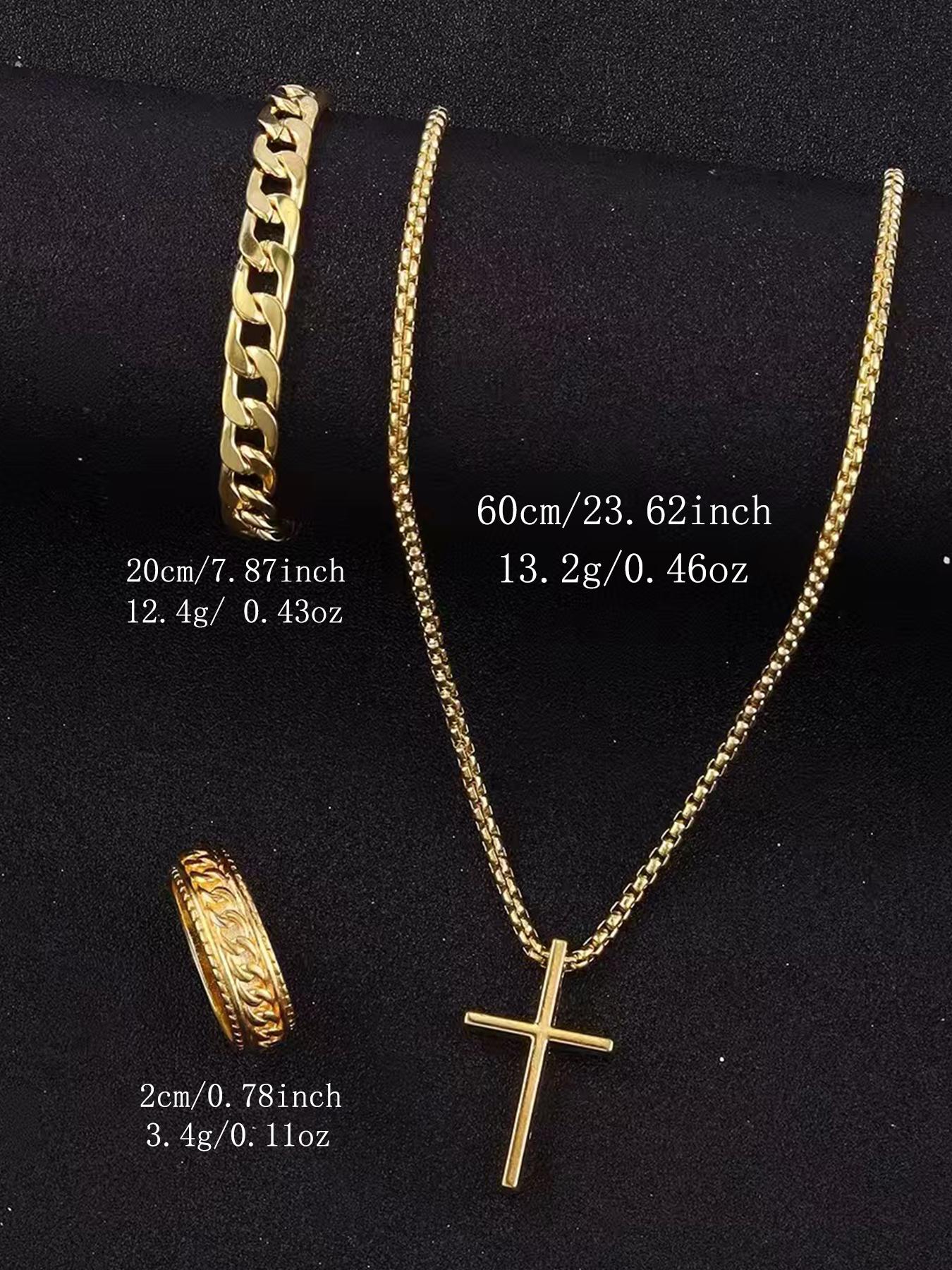 4-piece set of business elite gifts: gear mechanical watch, necklace, bracelet, and ring