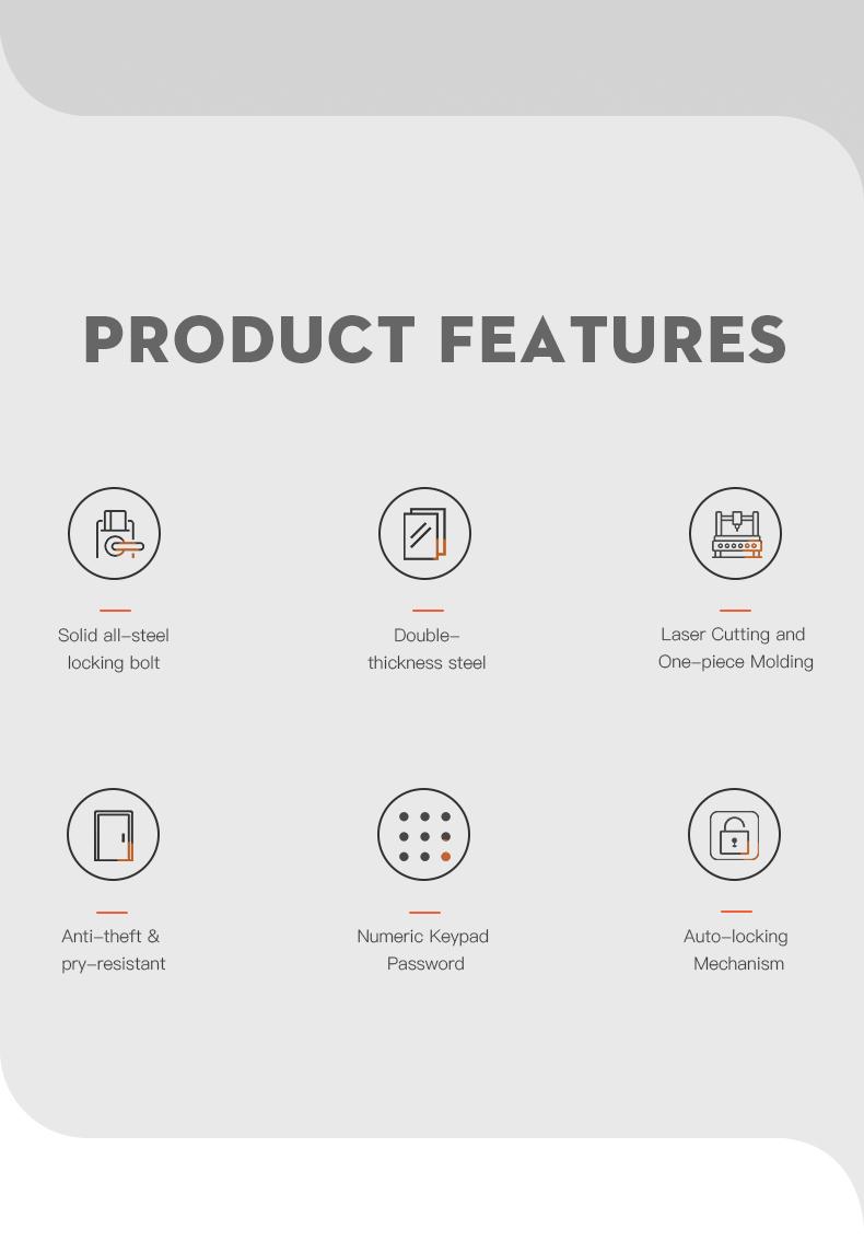 Electronic password Security Box， college dorm saferroomhome ，safe,storage,box office savings, anti-theft safes Mechanical safe box for money key lockbox safebox ——No batteries were provided