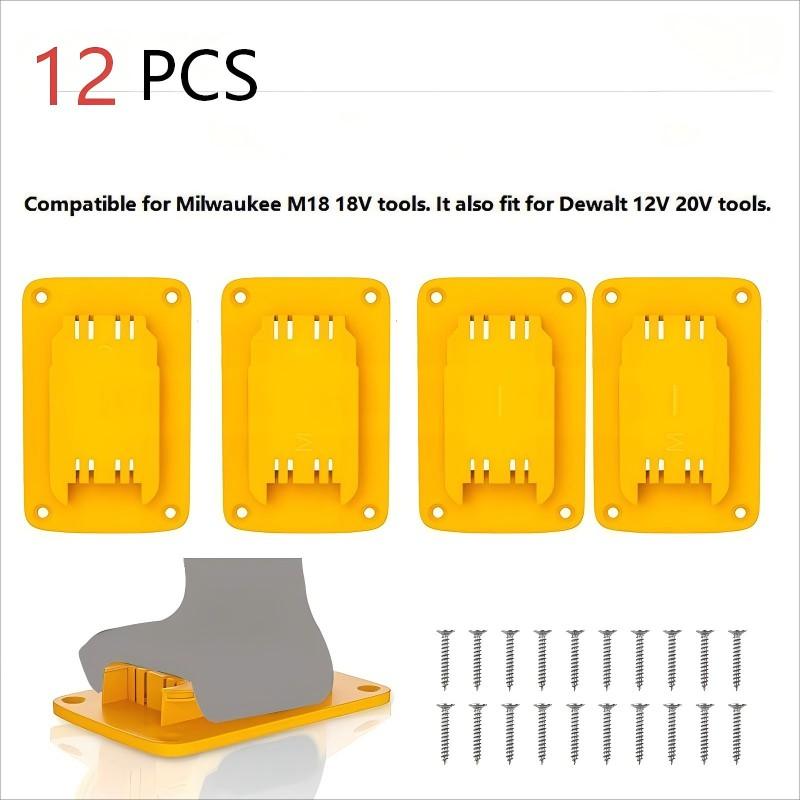 12-Piece 20v/12V Drill Bit Tool Holder, Compatible with Milwaukee M18 Tools, Model, Tool Rack Battery Mount