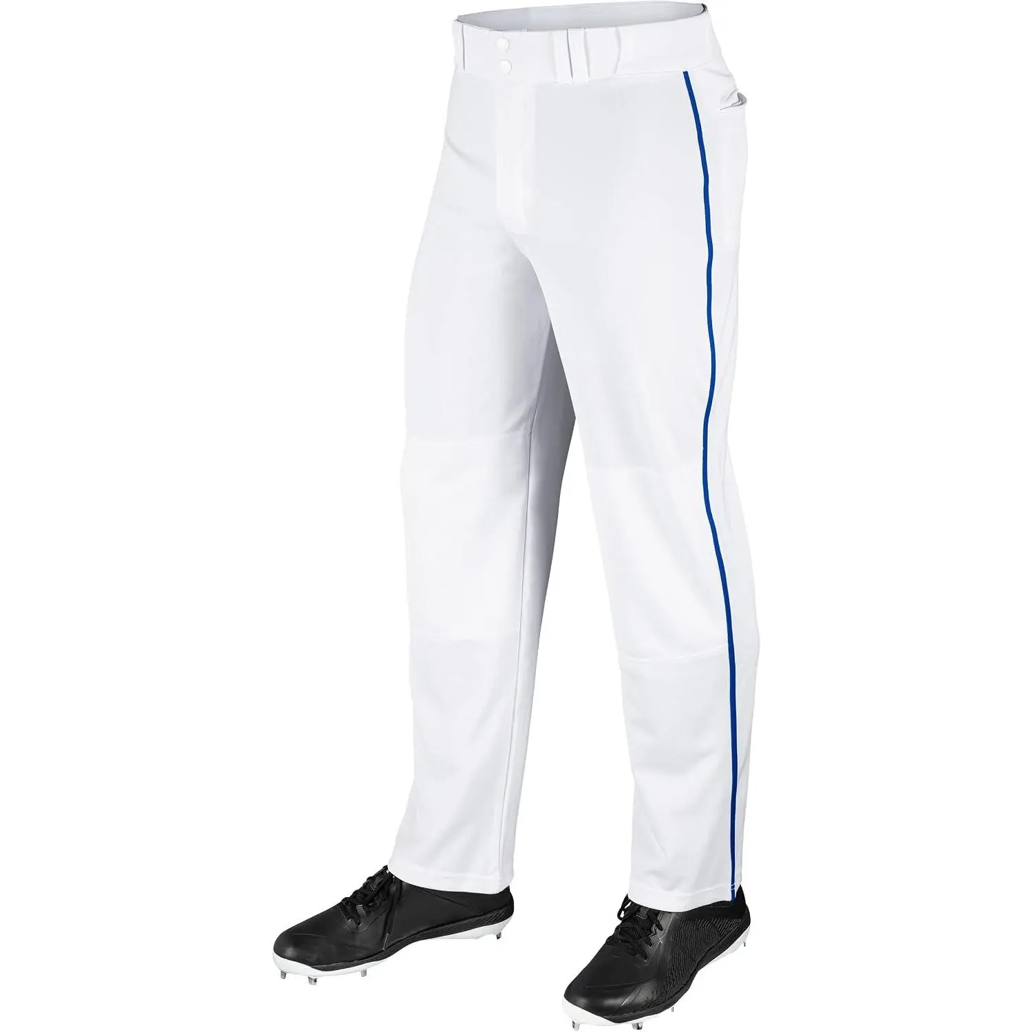 Youth Polyester Loose-Fit MVP Open Bottom Baseball Pants with Double Knee, Contrast Piping Braid