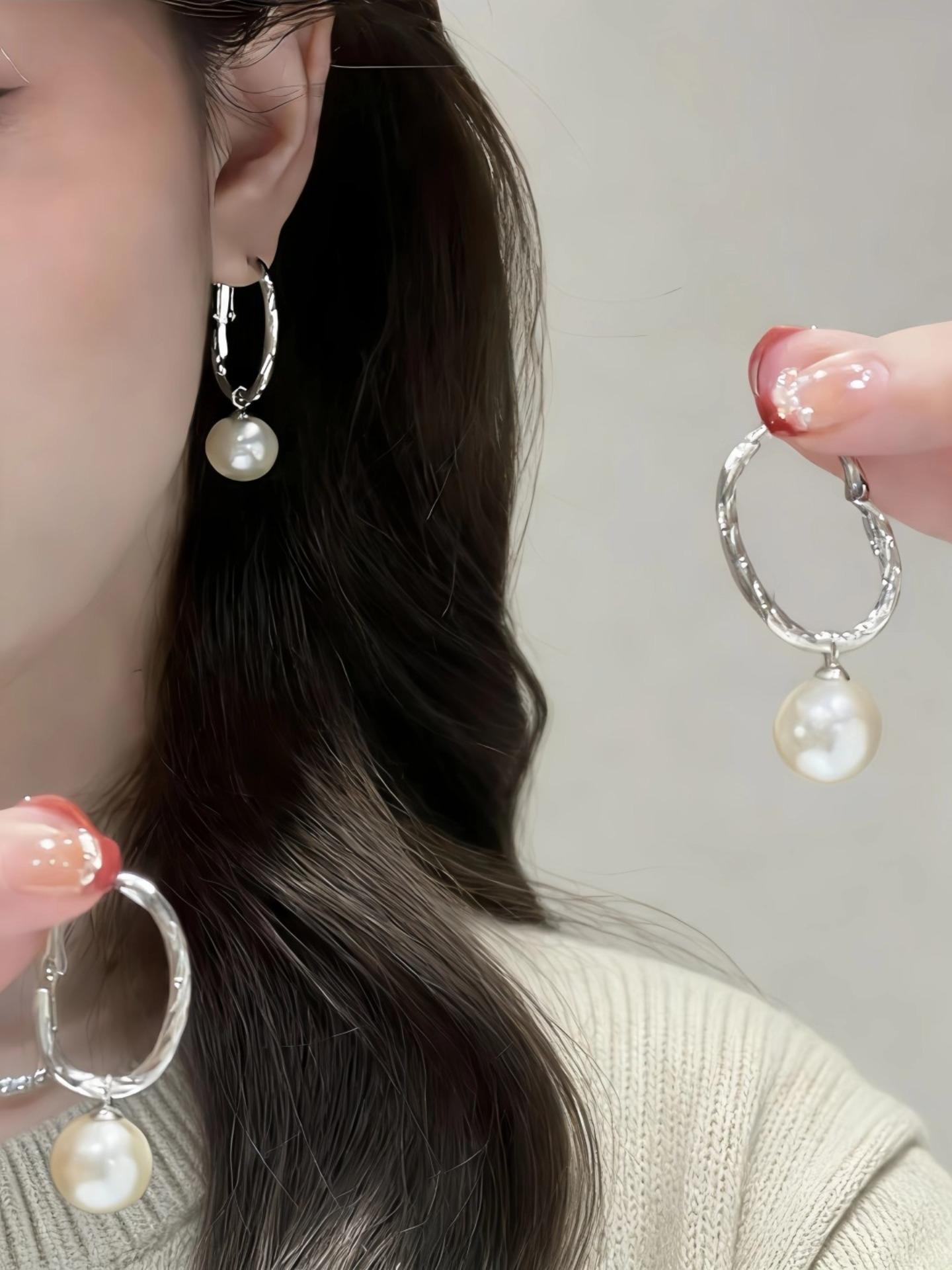 Elegant Pearl Drop Earrings for Women, Unique Design Studs, Versatile Fashion Jewelry, High-Quality Ear Accessories