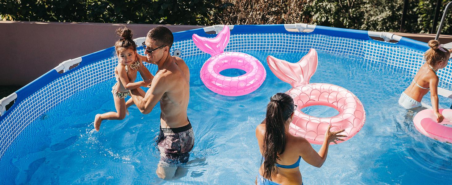 MoKo Inflatable Swimming Ring for kids, Cute Pool Float Tube Decorations Swim Tubes Outdoor Pool Beach Water Floats Party Supplies Floaties