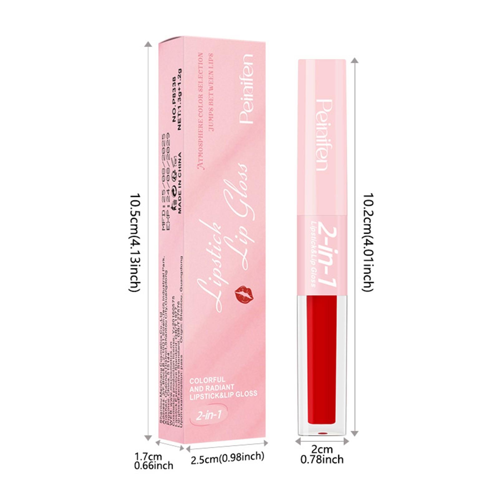 2in1 Matte Lip Gloss & Lipstick, Waterproof Long-Lasting, 6 Colors, 24-Hour Wear, Easy Application, All Skin Types, Perfect Gift