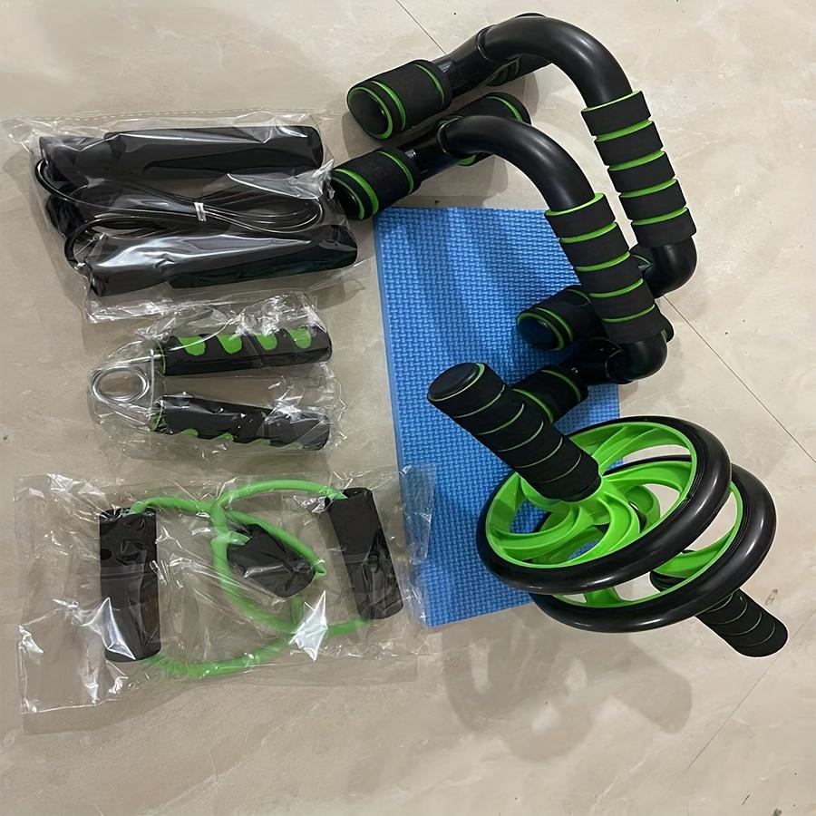 7-in-1 Home Gym Combo, Full-Body Exercise Set Including Ab Roller, Jump Rope, Hand Grip & Push-Up Stands, Portable Fitness Equipment for Indoor Workouts, Abs Training Equipment, Abdominal Workout Wheel